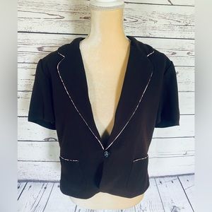 Women’s Size 14P Jacket Blazer Studio One Brown Lightweight Soft Shell Pockets